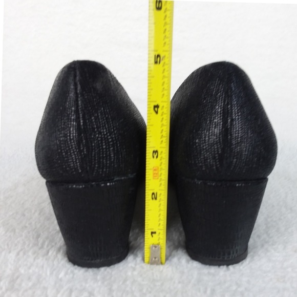 Stuart Weitzman Laidback Lizette Wedge Heels Black Textured Shoes‎ Women's 10.5N - Picture 9 of 14